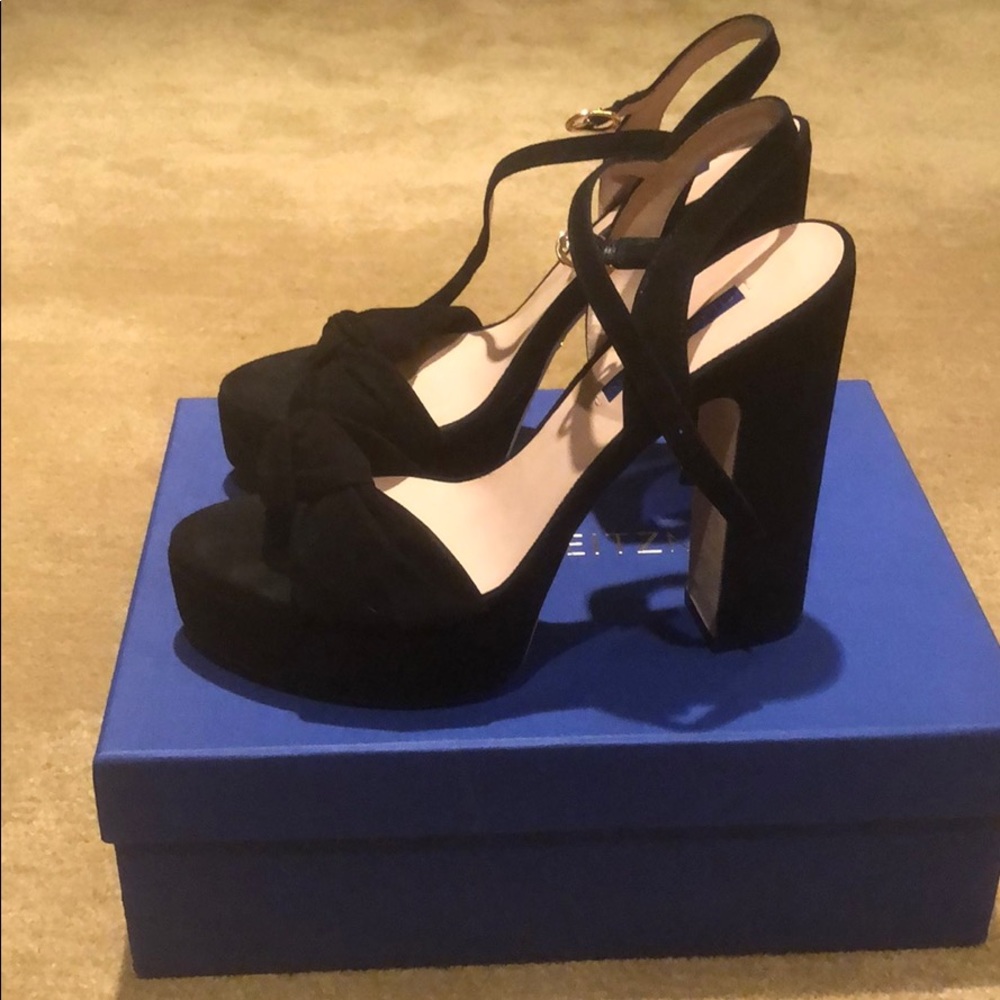 NWT Stuart Weitzman Black Platform Heels